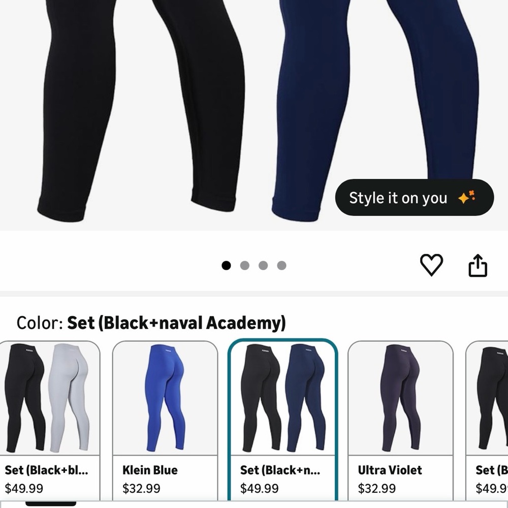 AUROLA Power Workout Leggings Small,Tummy Control,Squat Proof,Seamless Scrunch - Picture 5 of 5